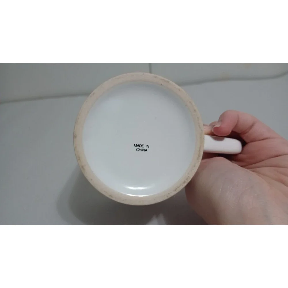 Alco Fancy Handle Decorated Christmas Mug  Holiday Decor Vtg Train